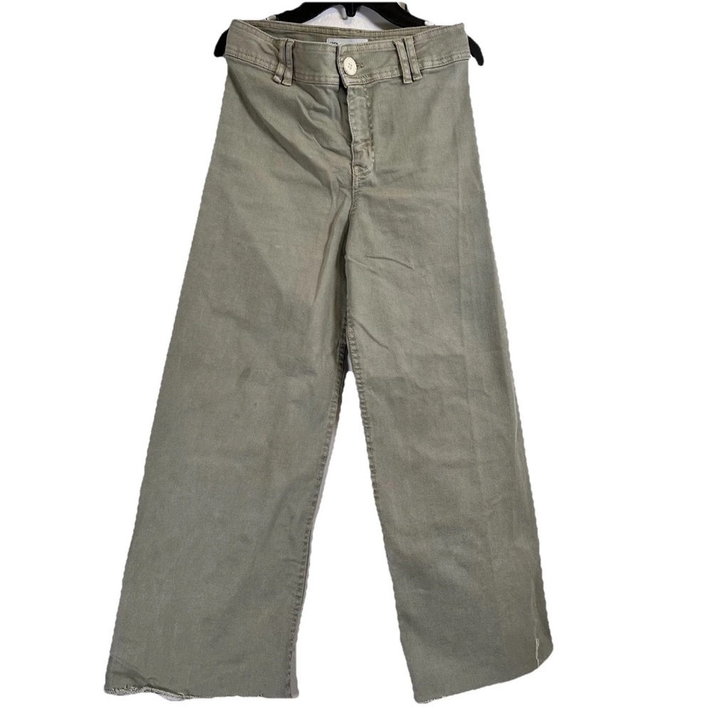 Zara Kids Size 13-14y Girl's Light Khaki‎ Denim Wide Leg Stretch Jeans
